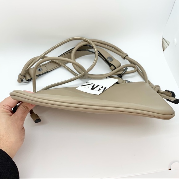 NWT Zara Crossbody Bag Taupe Brown-Gray Purse - Picture 4 of 8